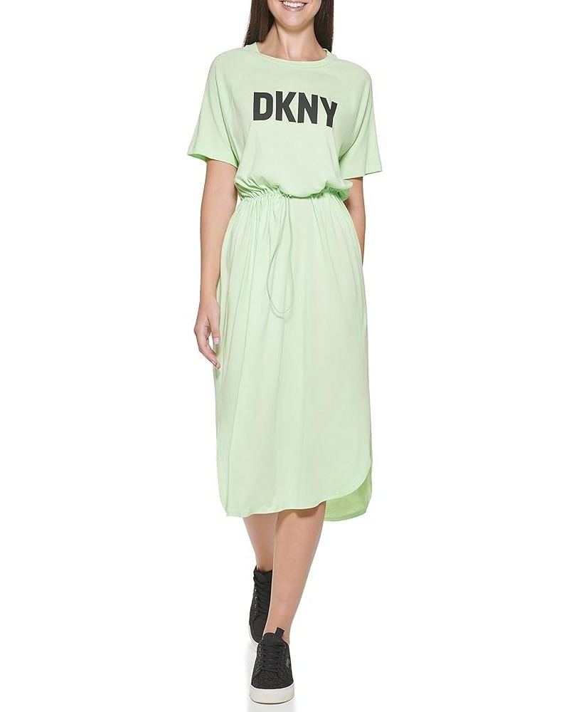 Women's S/S Logo Drawstring Waist Dress Lazer $29.74 Dresses