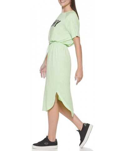 Women's S/S Logo Drawstring Waist Dress Lazer $29.74 Dresses