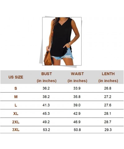 Womens Tank Tops Summer V Neck Sleeveless Shirts Button Up Loose Fit 18-red Peony $10.75 Tanks