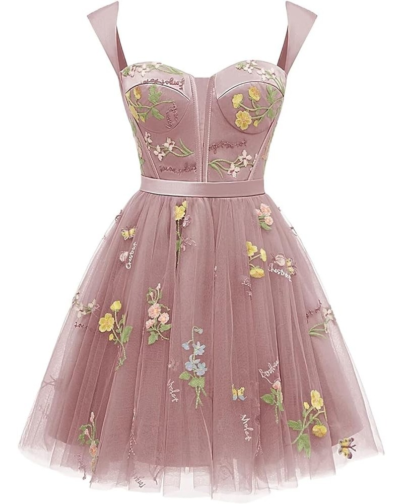 Women's Spaghetti Straps A-Line Prom Dress with Pockets Evening Gown Long for Teens with Floral PU014 Dusty Rose $33.75 Dresses