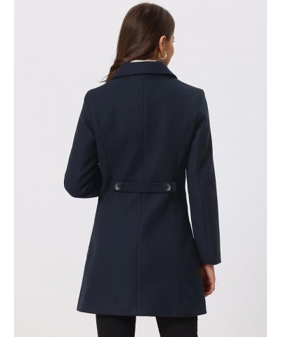 Women's Winter Single Breasted Long Warm Coat Dark Blue $31.91 Coats