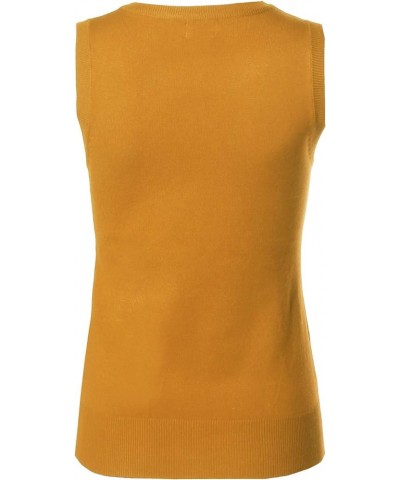 Women's Solid Office Look Soft Stretch Sleeveless Viscose Knit Vest Top Awov0110 Mustard $9.62 Vests