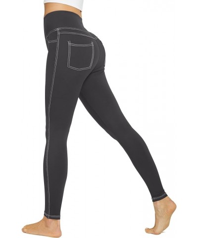 Yoga Leggings for Women with Pockets High Waisted Workout Legging for Athletic Dark Grey $17.39 Activewear