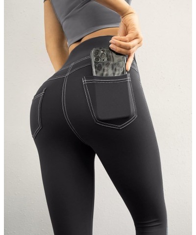 Yoga Leggings for Women with Pockets High Waisted Workout Legging for Athletic Dark Grey $17.39 Activewear