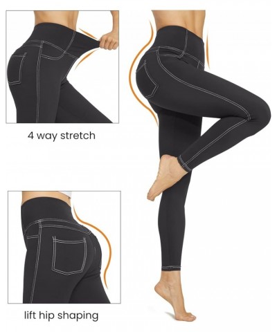 Yoga Leggings for Women with Pockets High Waisted Workout Legging for Athletic Dark Grey $17.39 Activewear