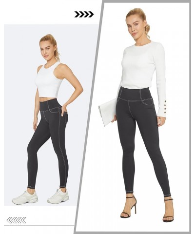 Yoga Leggings for Women with Pockets High Waisted Workout Legging for Athletic Dark Grey $17.39 Activewear