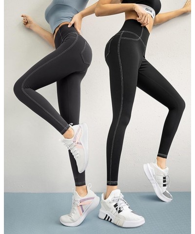 Yoga Leggings for Women with Pockets High Waisted Workout Legging for Athletic Dark Grey $17.39 Activewear