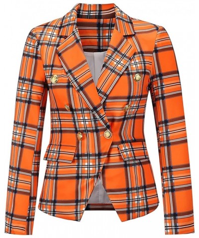 Women's Casual Blazer Open Front Pockets Cardigan Formal Suit Long Sleeve Blouse Coat Blazers for Work Casual Orange-5 $12.80...