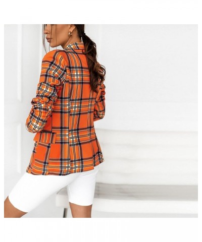 Women's Casual Blazer Open Front Pockets Cardigan Formal Suit Long Sleeve Blouse Coat Blazers for Work Casual Orange-5 $12.80...