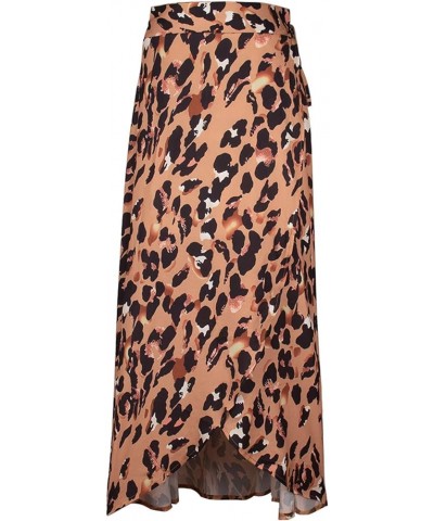 Womens Boho Floral Tie Up Waist Summer Beach Wrap Cover Up Maxi Skirt 1-leopard Yellow $10.25 Skirts