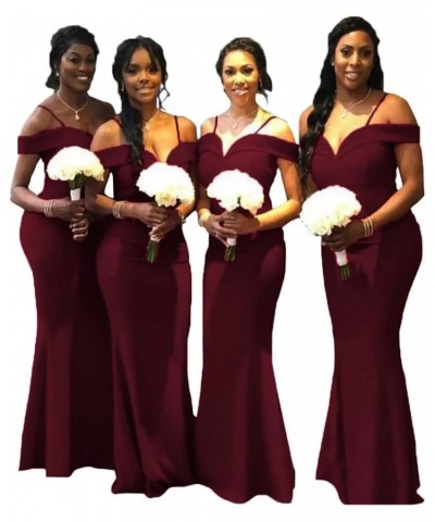 African Bridesmaid Dresses Mermaid Long Spaghetti Straps Women Bridesmaid Dresses for Wedding Purple $35.95 Dresses