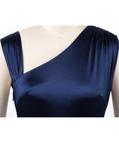 Women's 1950s Vintage Sleeveless V Neck Mermaid Cocktail Evening Gowns Dresses Navy Blue $20.76 Dresses