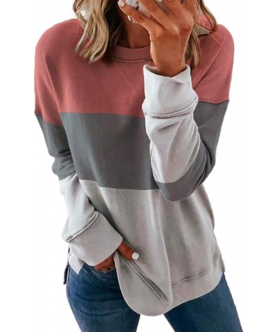 Long Sleeve Shirts for Women 2023 Casul Crewneck Lightweight Sweatshirts Fashion Print Loose Pullover Trendy Tops 33 Pink $10...