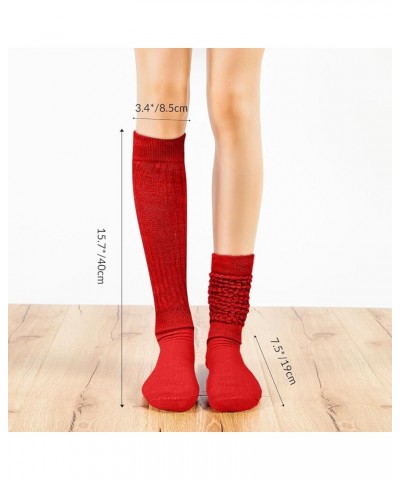 Womens Slouch Socks Solid Cotton Scrunch Socks Girls Extra Long Heavy Thick Knee High Boot Socks for Women Girl Llama Alpaca ...