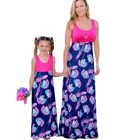 Summer Cute Mommy and Me Boho Striped Chevron Maxi Dresses Rose Dandelion $11.00 Dresses