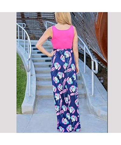 Summer Cute Mommy and Me Boho Striped Chevron Maxi Dresses Rose Dandelion $11.00 Dresses