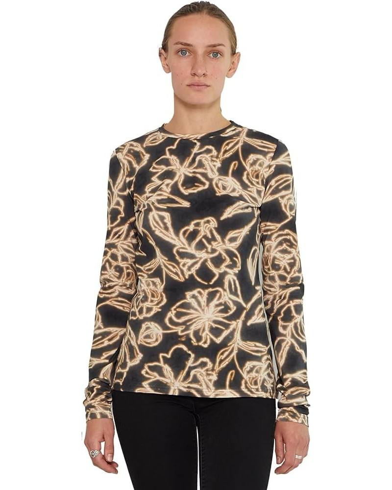 Women's Long Sleeve Tee Bleached Floral $30.29 T-Shirts