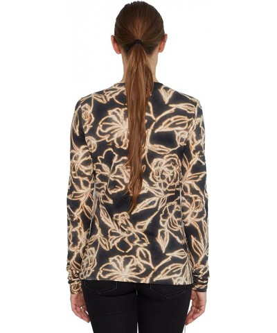 Women's Long Sleeve Tee Bleached Floral $30.29 T-Shirts