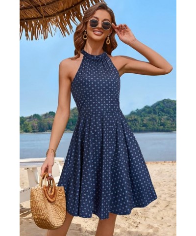 Women's 2024 Halter Neck Floral Summer Casual Sundress Floral-11 $14.50 Dresses