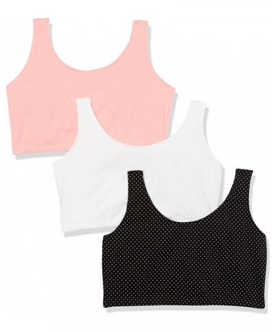 Women's Built Up Tank Style Sports Bra Fashion Colors Pin Dot/Popsicle P/ White 86ck $9.36 Lingerie