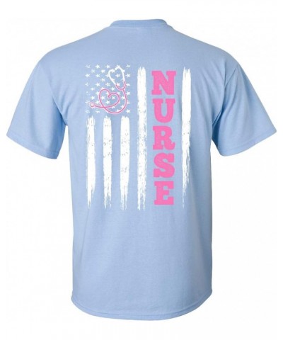 American Flag First Responder Front Line Workers Occupation Short Sleeve T-Shirt Nurse Light Blue $10.99 T-Shirts