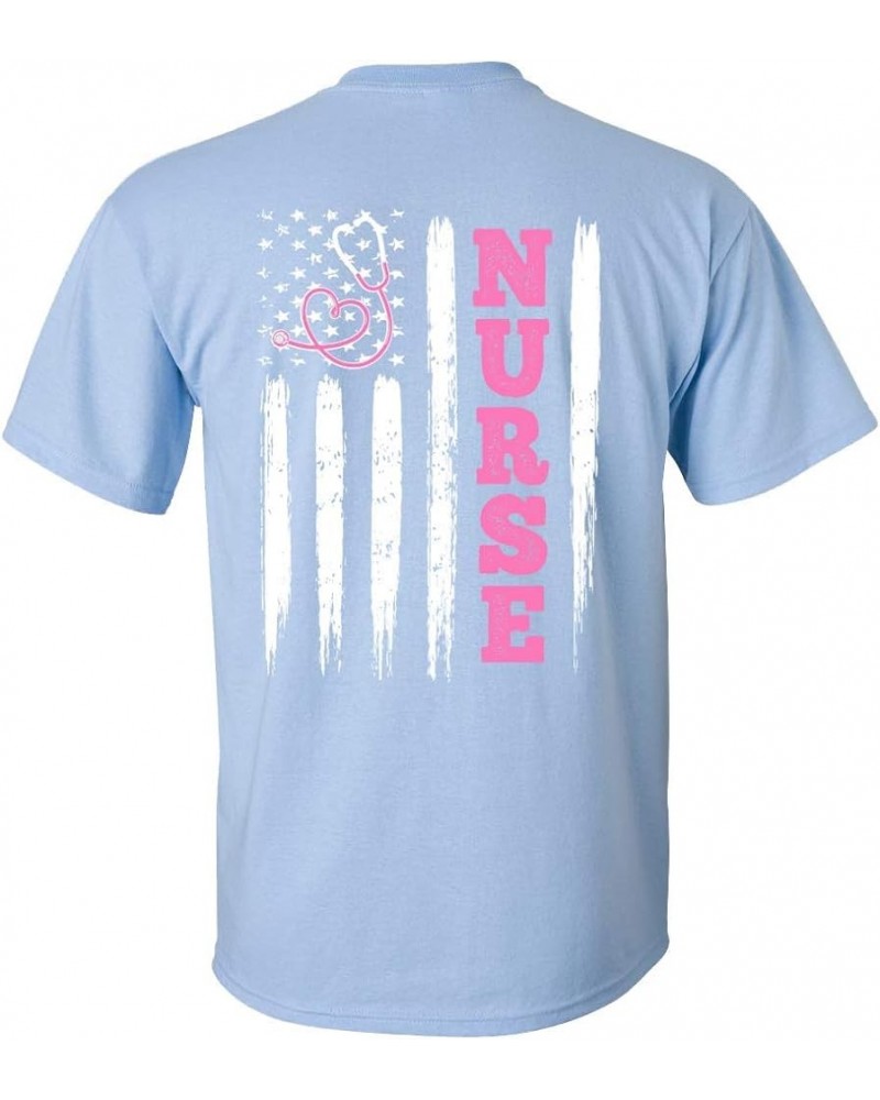 American Flag First Responder Front Line Workers Occupation Short Sleeve T-Shirt Nurse Light Blue $10.99 T-Shirts