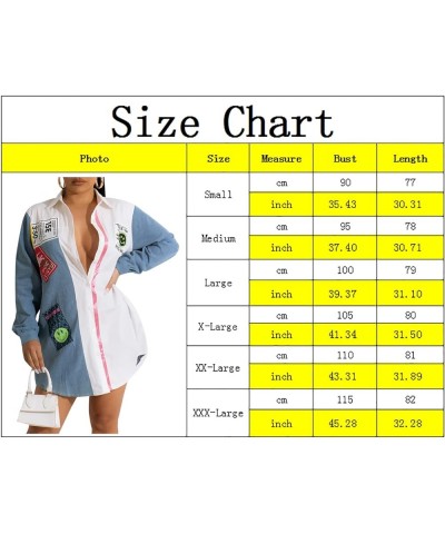 Women's Sexy Floral Blouses Loose Long Sleeve Button Down Tops Collar Shirts Dress A-white $14.24 Blouses