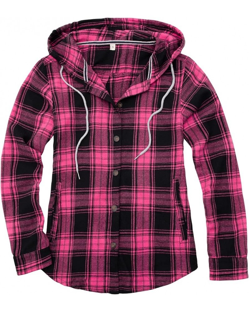 Women's Sherpa Lined Plaid Flannel Jacket Button Down Hooded Flannel Shirt Jacket Warm Shacket(All Sherpa Lining) Unlined Dou...