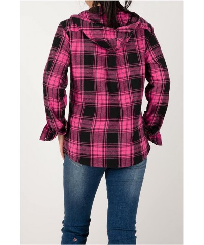 Women's Sherpa Lined Plaid Flannel Jacket Button Down Hooded Flannel Shirt Jacket Warm Shacket(All Sherpa Lining) Unlined Dou...