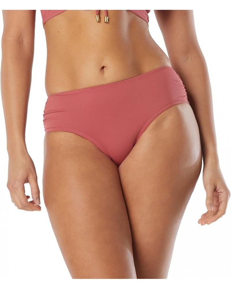 Side Shirred Bikini Bottom — Classic Low Rise Ruched Swim Bottom Lava Coral $8.19 Swimsuits