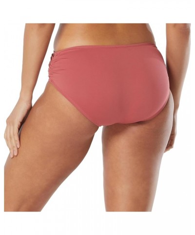 Side Shirred Bikini Bottom — Classic Low Rise Ruched Swim Bottom Lava Coral $8.19 Swimsuits