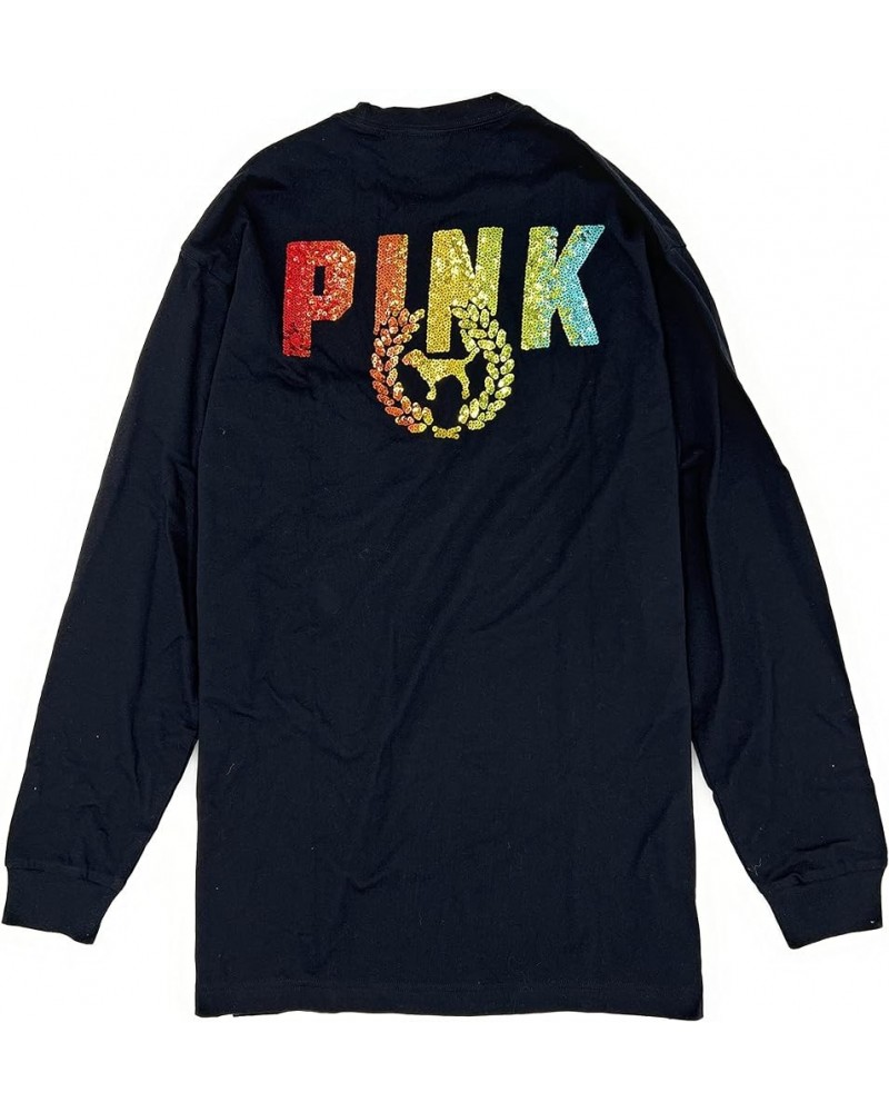 Campus Long Sleeve Tee Black Rainbow Sequin Black $16.40 T-Shirts