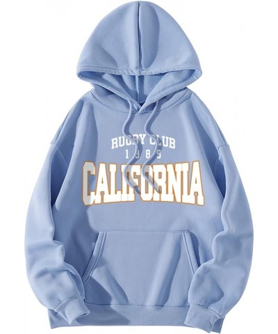 New York Hoodie for Women Cute Graphic Y2K Oversized Sweatshirt Long Sleeve Hoodie Cotton Pullover Top 3-light Blue $10.82 Ho...