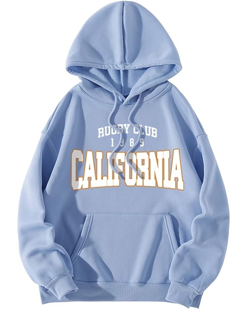 New York Hoodie for Women Cute Graphic Y2K Oversized Sweatshirt Long Sleeve Hoodie Cotton Pullover Top 3-light Blue $10.82 Ho...