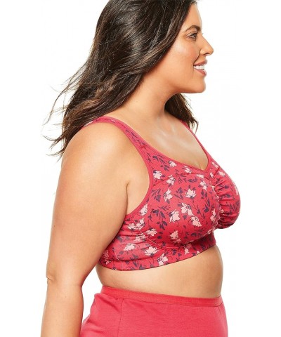 Women's Plus Size Wireless Leisure Bra Pink Diamond $17.53 Lingerie