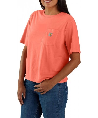 Loose Fit Lightweight Short-Sleeve Crewneck T-Shirt Fresh Salmon $16.79 Tops