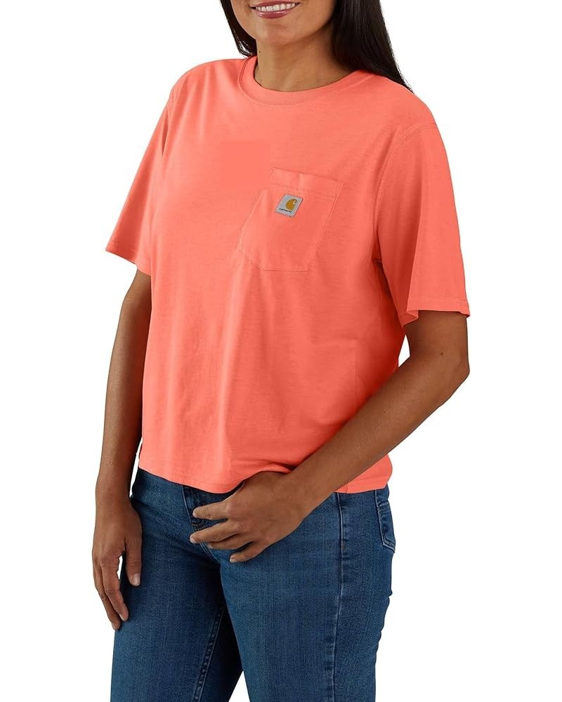 Loose Fit Lightweight Short-Sleeve Crewneck T-Shirt Fresh Salmon $16.79 Tops