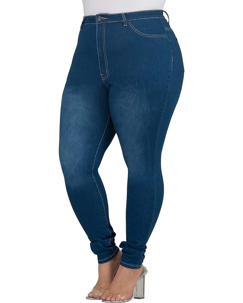 FASHION LOVER High Waisted Women Petite-Plus Size (1XL-4XL) Stretch Colored Jeans Pants Blue $17.86 Jeans