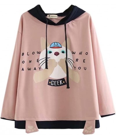 Harajuku Fashion Cute Rabbit Kawaii Hoody Casual Loose Long Sleeve Tracksuit Pink Cute Cat $14.28 Hoodies & Sweatshirts