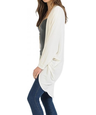 Women's Jersey Batwing Sleeve Cardigan Spring Summer Ivory $12.00 Sweaters