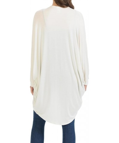 Women's Jersey Batwing Sleeve Cardigan Spring Summer Ivory $12.00 Sweaters