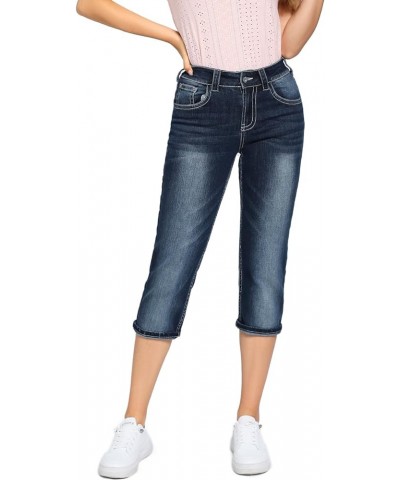 Women's Thick Seams Vintage Slim Fit Stretch Denim Crop Capri Jeans Vinay $17.70 Jeans