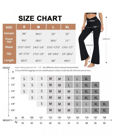 Women's Flare Yoga Pants - Crossover Flare Leggings Soft High Waisted Workout Casual Bootcut Pants Brown $9.80 Leggings