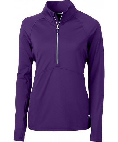 Women's Long Sleeve Adapt Eco Knit Half Zip Pullover College Purple $32.69 Sweaters