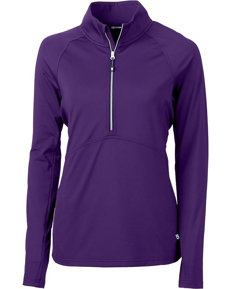 Women's Long Sleeve Adapt Eco Knit Half Zip Pullover College Purple $32.69 Sweaters