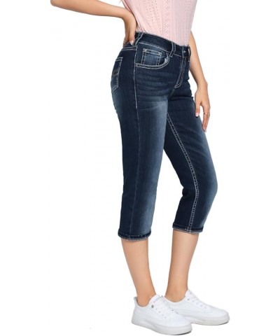 Women's Thick Seams Vintage Slim Fit Stretch Denim Crop Capri Jeans Vinay $17.70 Jeans