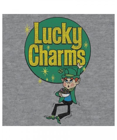 Lucky Charms Raglan Jersey - Lucky The Leprechaun 3/4 Sleeve Shirt Grey Heather/Black Heather $13.11 T-Shirts