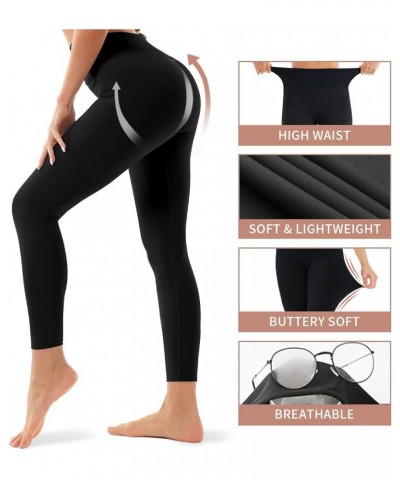 4 Pack Leggings for Women Butt Lift High Waisted Tummy Control No See-Through Yoga Pants Workout Running Leggings Assort19 $1...