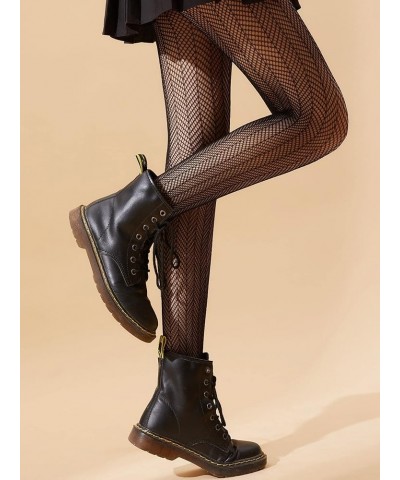 Women's Patterned Fishnet Tights High Waist Pantyhose Floral Stockings Strips Fishing Net $10.61 Socks