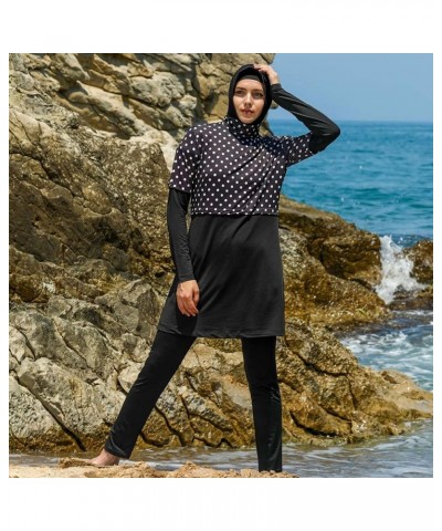 Islamic Long Sleeve Swimsuits for Women Modest Muslim 5 PCS | Full Cover Rash Guard Burkini | Arabic Swimwear Black Ii / M $2...